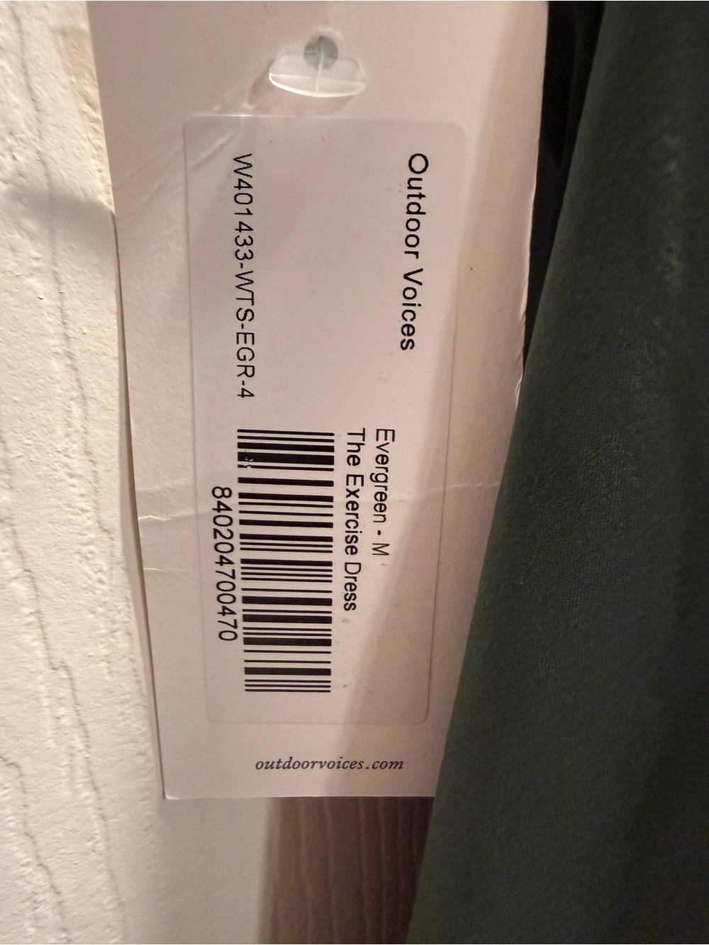 NWT Outdoor Voices Exercise Dress Medium Sage Green Built In Shorts Pockets - Picture 6 of 11